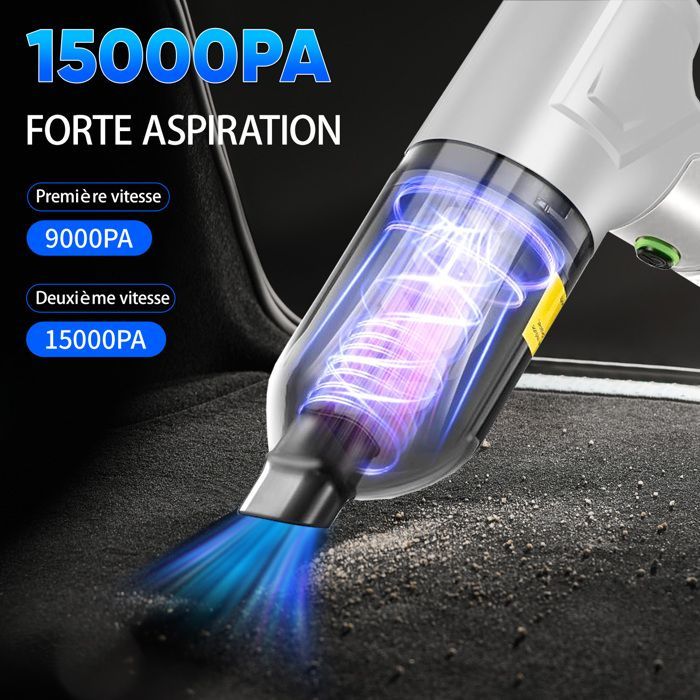 Aspiradora de mano inalámbrica 4 en 1 para coche con filtro HEPA multifiltración, para uso doméstico, en el coche y en exteriores.