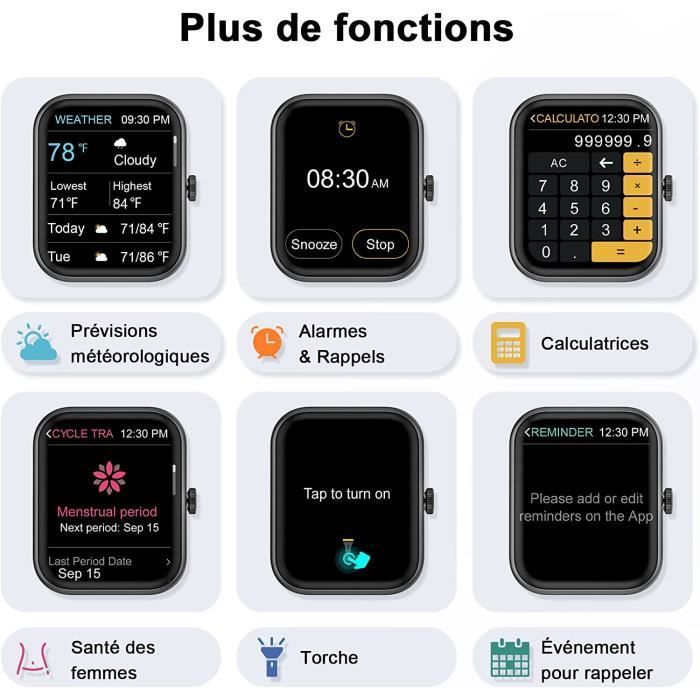 Smartwatch da uomo Blackview W20 con chiamate Bluetooth, monitoraggio della frequenza cardiaca e dell'attività fisica con SpO2, oltre 100 modalità di allenamento.