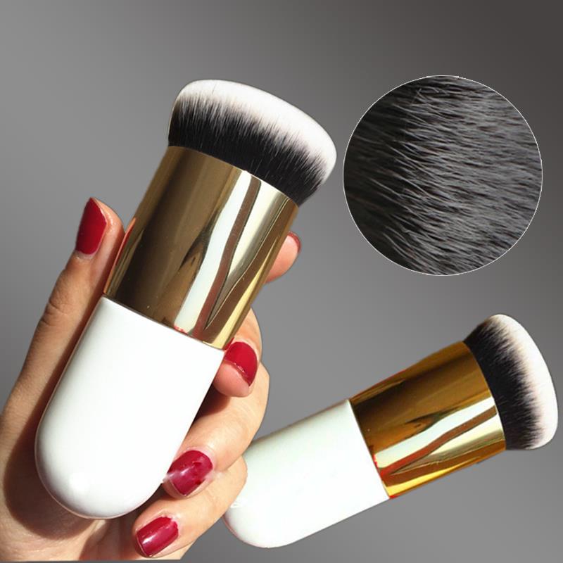 stuk professionele Chubby Pier foundationkwast, 5 kleuren, platte make-upkwast, geschikt voor crèmes en zure make-up, professionele cosmetische make-upkwast