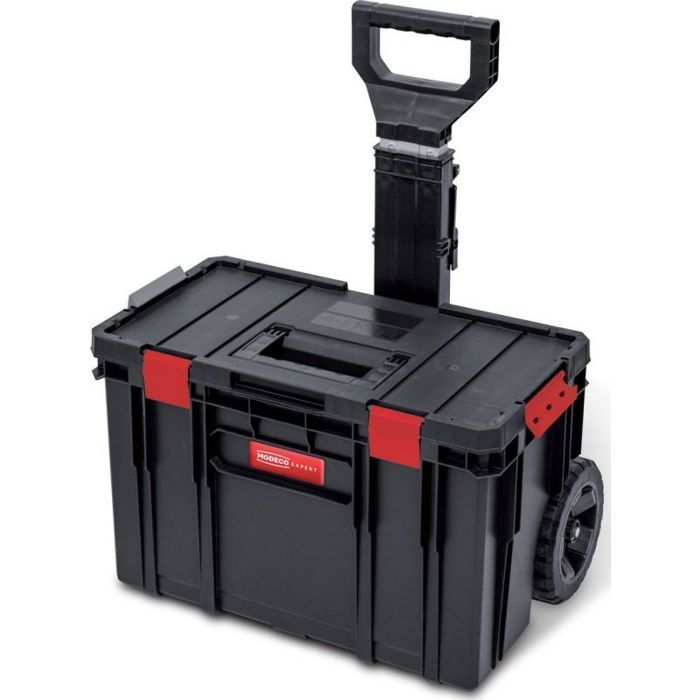 Expert Coffre à outils simple avec roulettes SYST. 38 L, 2 glissières réglables (dont 1 avec rangement) []