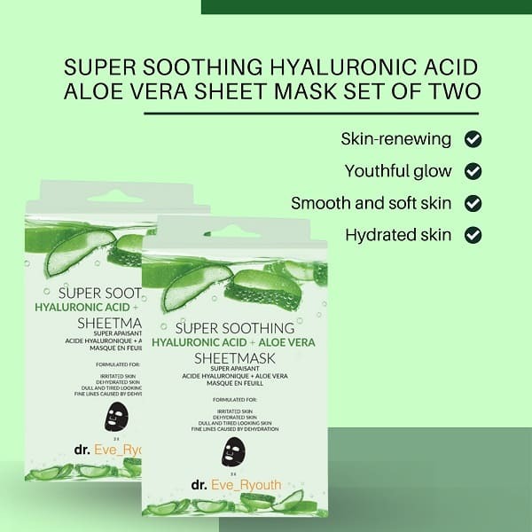 Dr Ever Youth Hyaluronic acid Aloe Vera maska x2