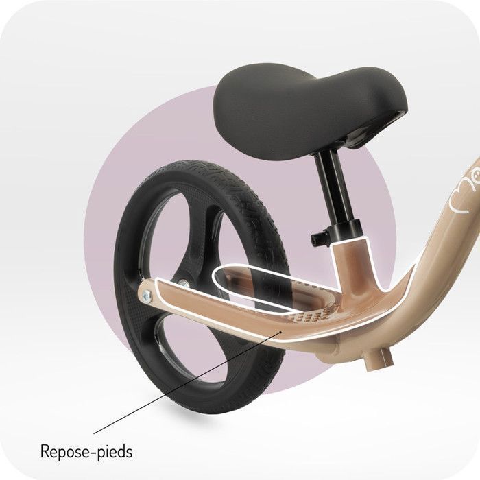 Loopfiets - MOMI - ISOKA - 25 cm LED - Verstelbaar zonder gereedschap - 2+ jaar - Beige