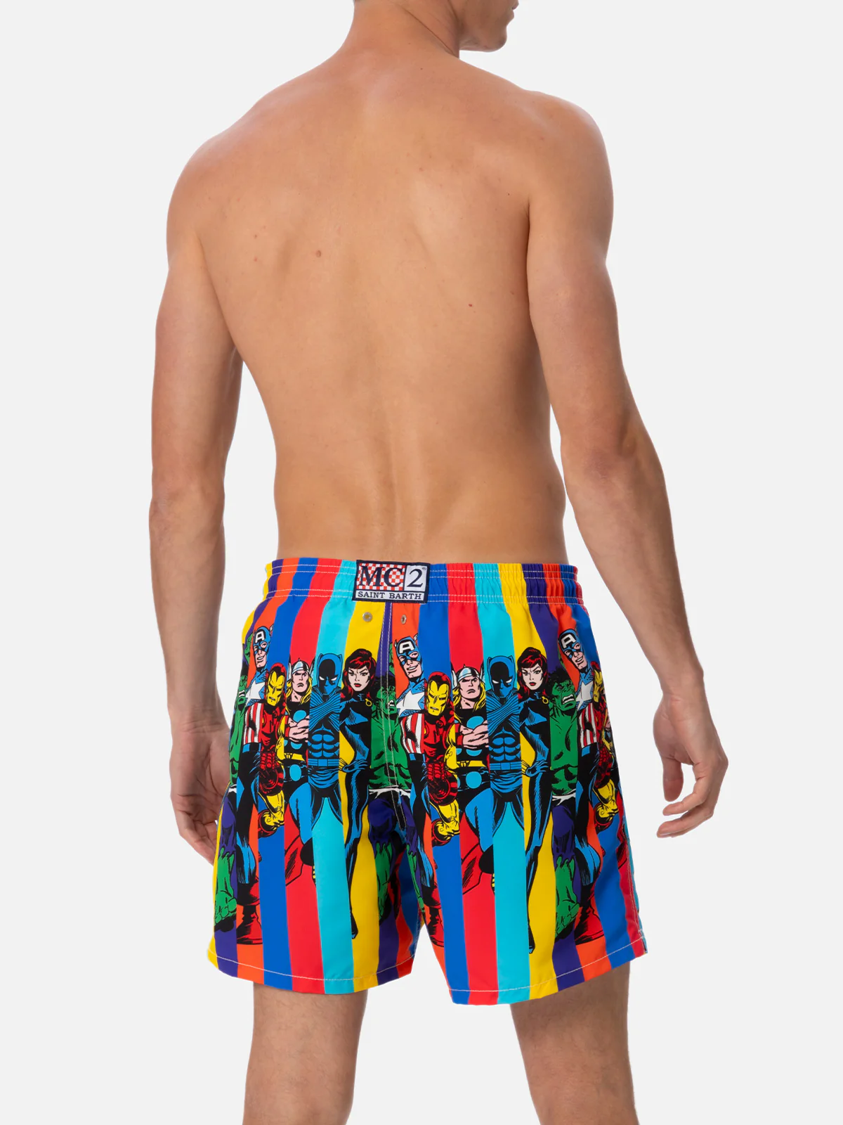 Men's Gustavia Mid-Length Swim Shorts | Marvel Special Edition Print | Elastic & Adjustable | Classic Fit | Sustainable Swimwear | MC2 Saint Barth