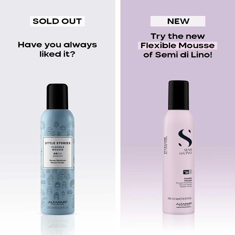 Alfaparf Milano Semi di Lino Style&Care Flexible Mousse matu putas dabiskai fiksācijai un spīdumam