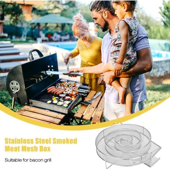 Générateur de Fumée - Ronde - Acier Inoxydable - Pour Barbecues et Fumeurs - Combustible Sciure de Bois