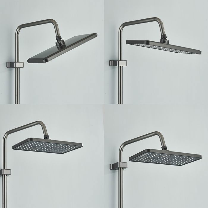 Columna de ducha LED, conjunto de ducha de acero inoxidable con cabezal de ducha gris de 4 funciones.