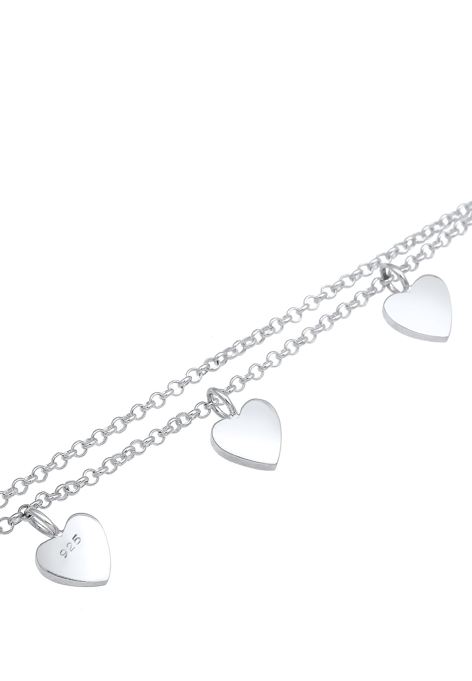 Elli Couche de Trio Symbole Coeur Amour Bracelet Femme (925/1000) Argent
