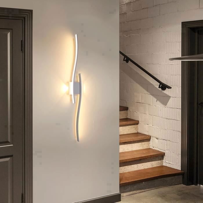 DELIPOP Applique Murale LED - 27W - Moderne - 3000K Lumière Chaude - Aluminium et Silicone - Idéal pour Chambre,  Escaliers - Blanc