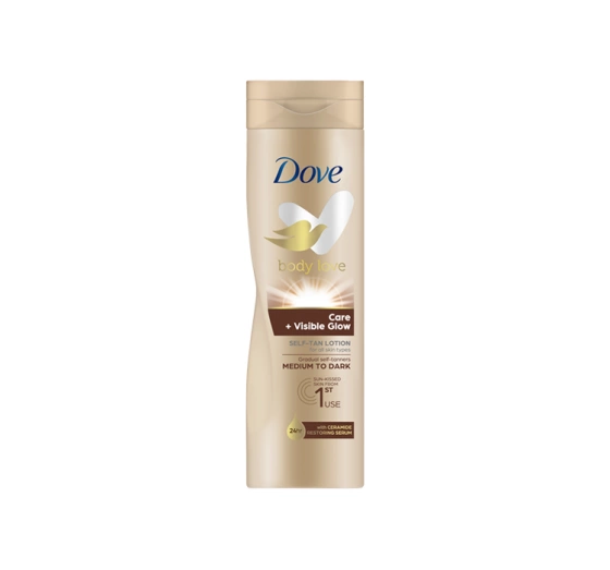 Dove Body Love Care   Visible Glow Self-Tan Lotion brązujące mleczko do ciała skóra średnia 250 ml