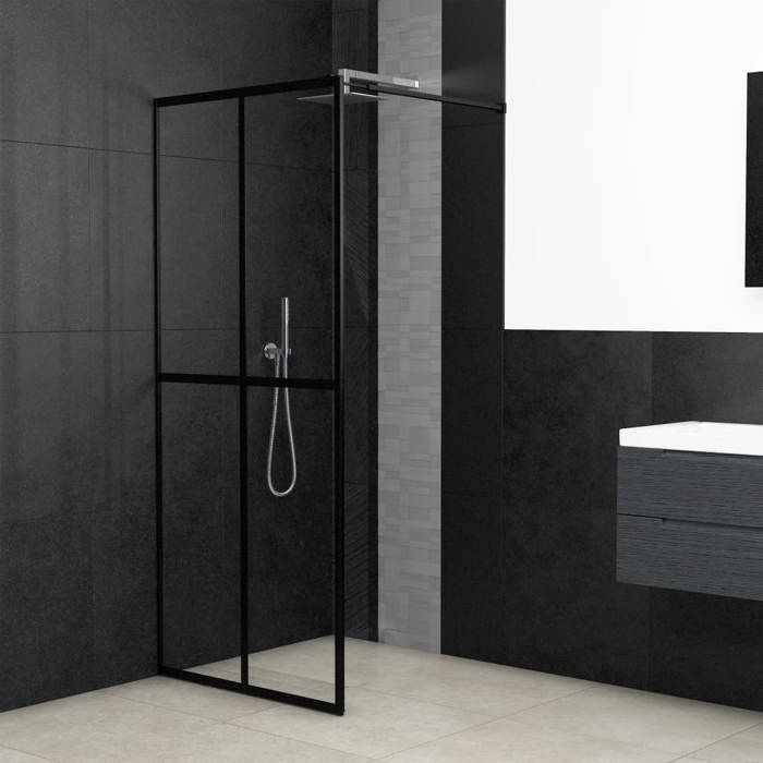 vidaXL Mampara de ducha a ras de suelo, cabina de ducha, pantalla de ducha, baño, hogar, interior, vidrio templado 145679