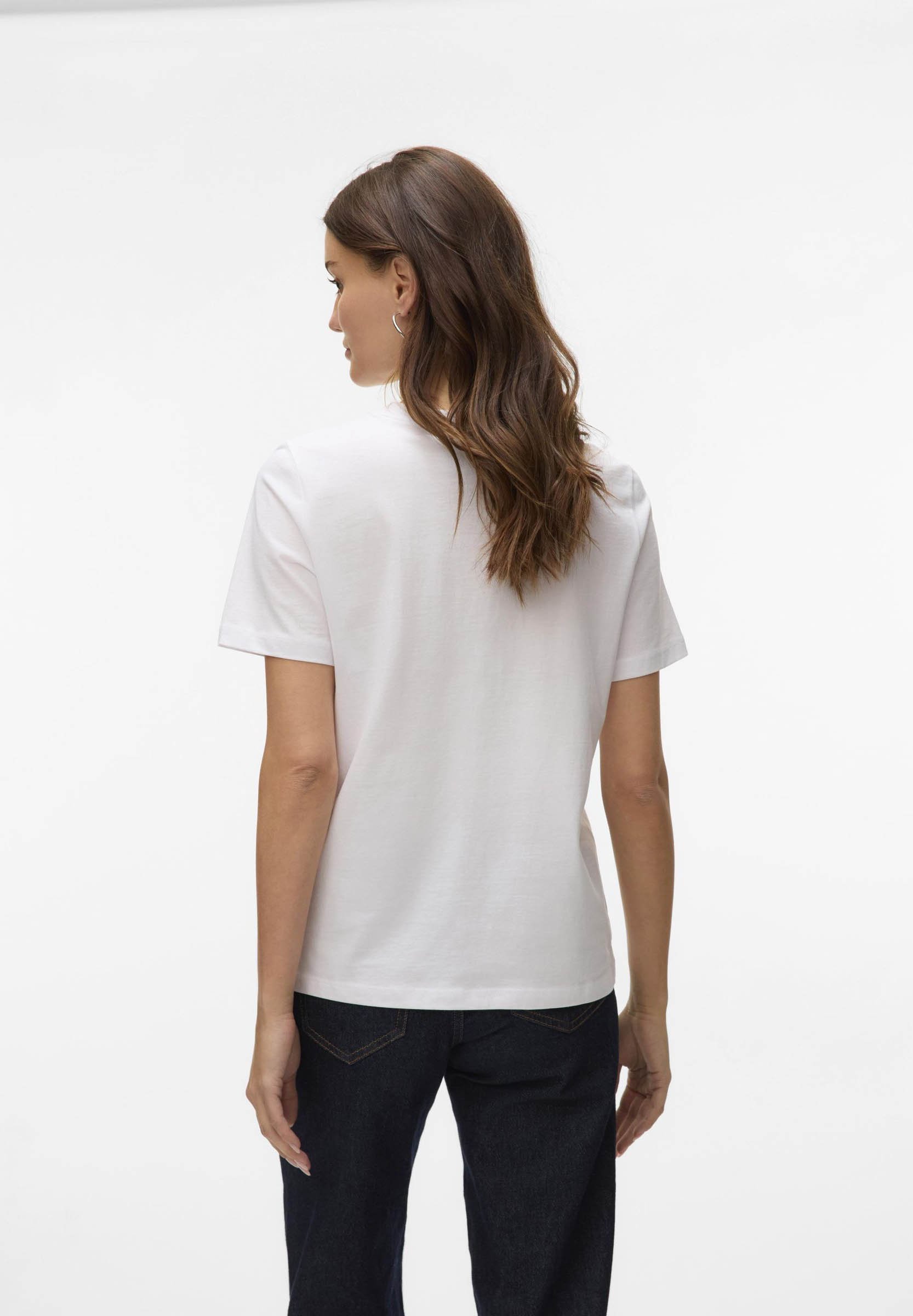 Vero Moda VMPAULINA - Basic T-shirt - helderwit detail met rood hart