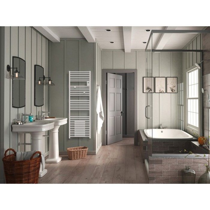 Radiateur sèche-serviettes électrique RIVA 4 avec soufflerie 1750W blanc - THERMOR - 471559