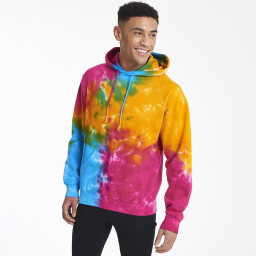 Sudadera Con Capucha Teñida Modelo Rainbow Tie Dye Colortone