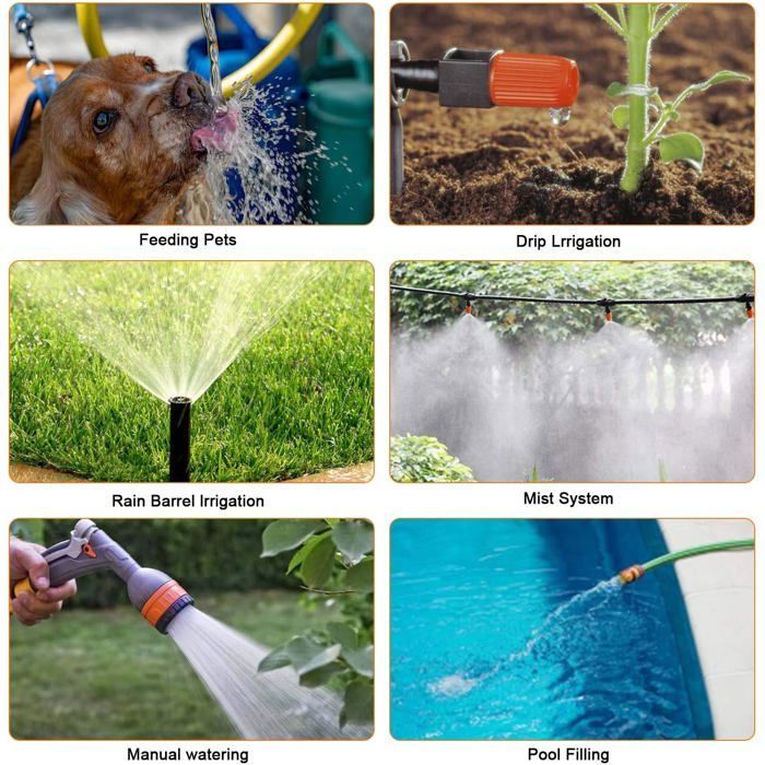 Programmateur Arrosage Automatique Minuteur Arrosage Goutte à Goutte, Imperméable et Utilisé à l'extérieur, Modes Multiples
