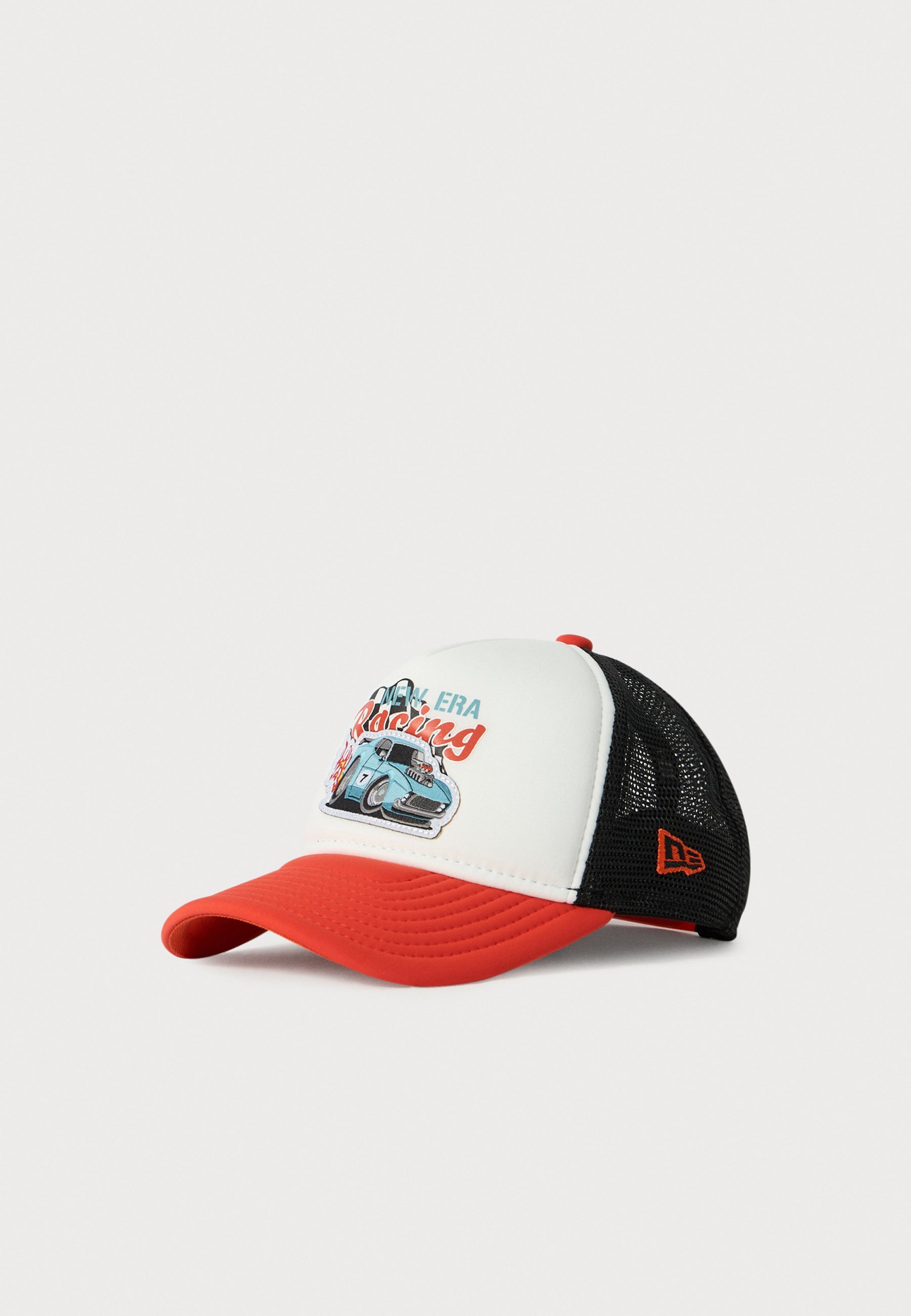 Boné New Era Trucker Unissex - branco/laranja/azul escuro
