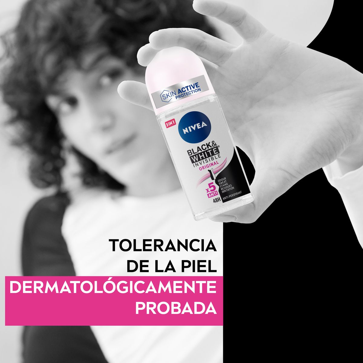 Nevidni dezodorant Black & White Roll-on Dezodoranti