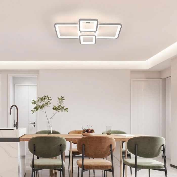 DORLINK Modern Square LED Ceiling Light 54W - Dimmable with Remote Control 3000K-6500K - For Bedroom Living Room
