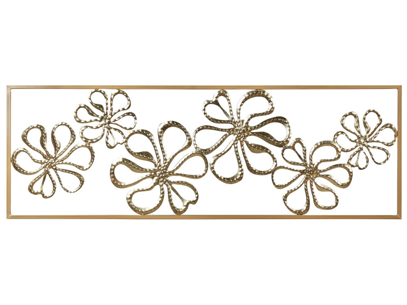 Dekoracja ścienna metalowa złota 90 x 31 cm