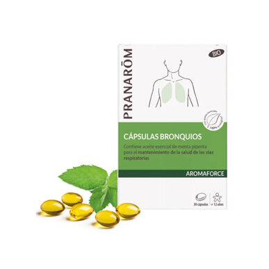 Pranarôm Bronchi kapsulės Aromaforce pipirmėčių eterinis aliejus 30 kapsulių 30 kapsulių