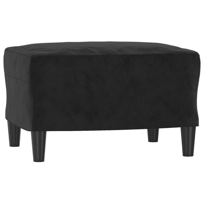 vidaXL 3-Seater Sofa with Footrest, Black, 180 cm, Velvet, sofa, sofa with footrest, three-seater sofa, 3201060