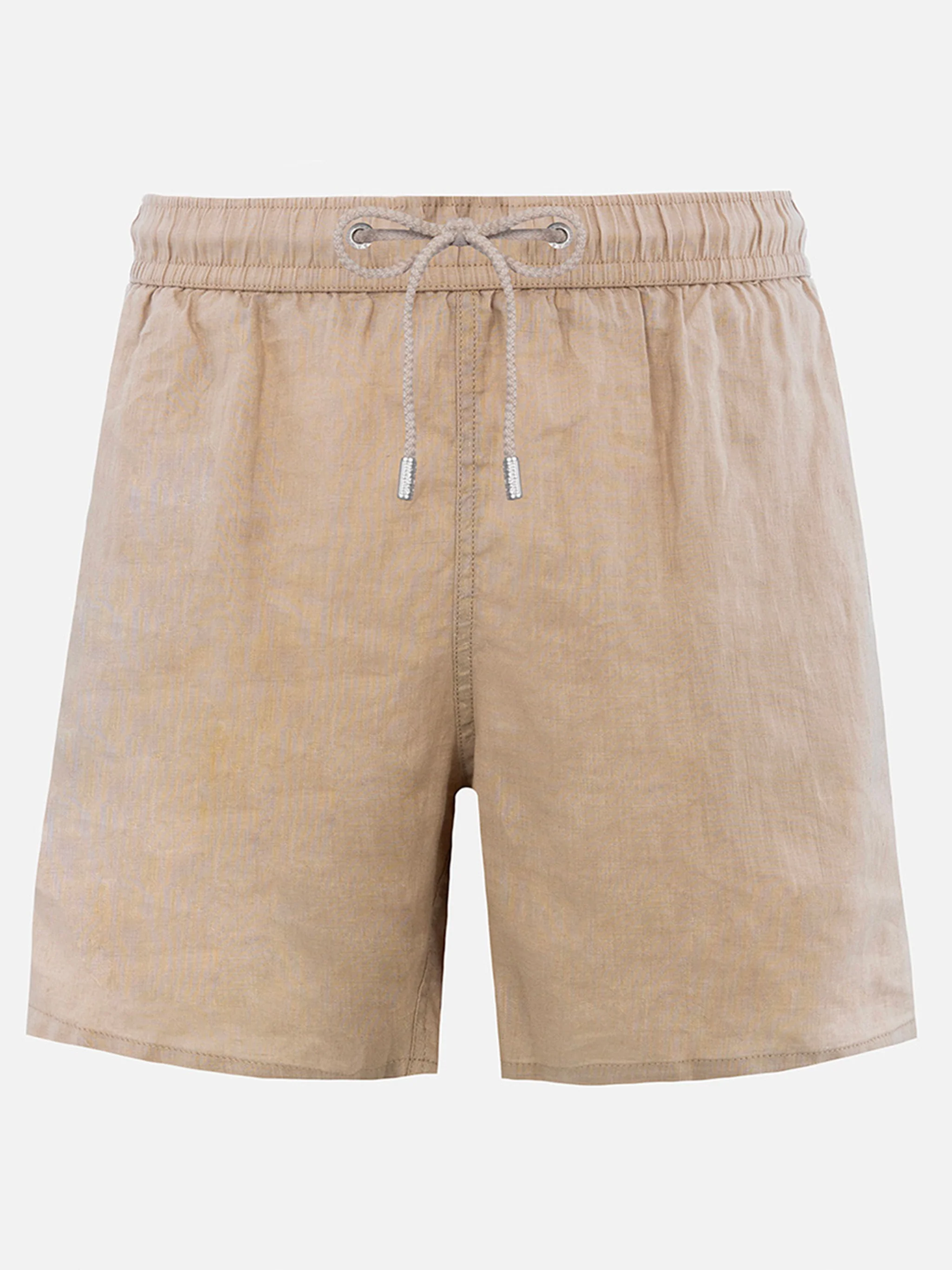 Gustavia herenbadpak van beige linnen, middellang model