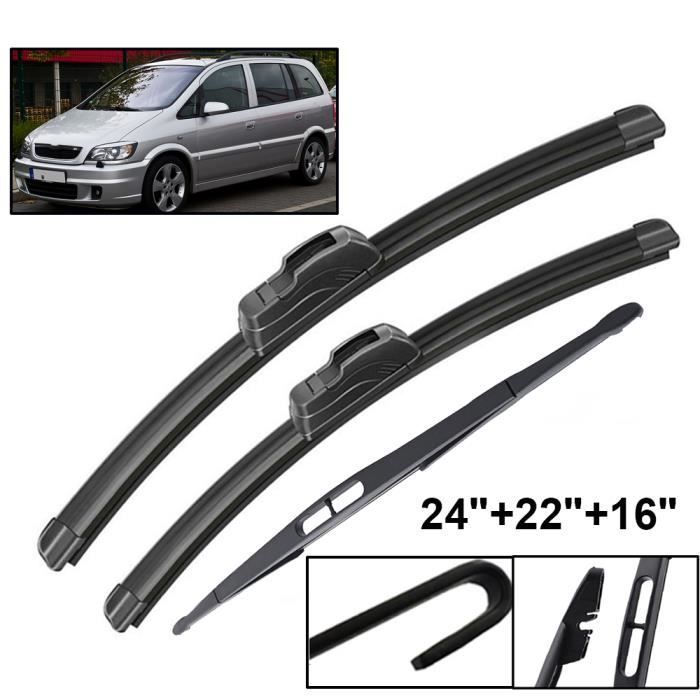 Set di 3 spazzole tergicristallo anteriori e posteriori per Opel Zafira A 1999 2000 2001 2002 2003 2004 2005