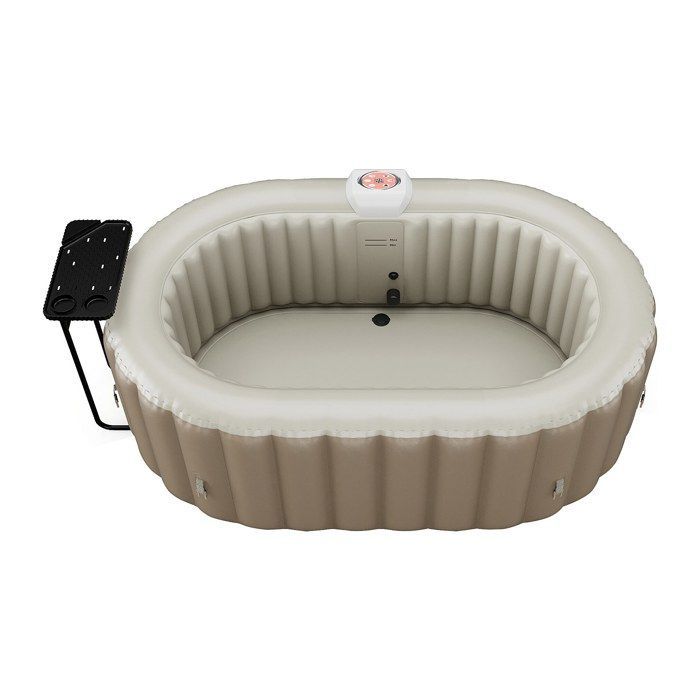 SPA hinchable ovalado para 2 personas - 190 x 120 x 65 cm - 90 boquillas de aire - Color topo y beige - B-LUCKY II
