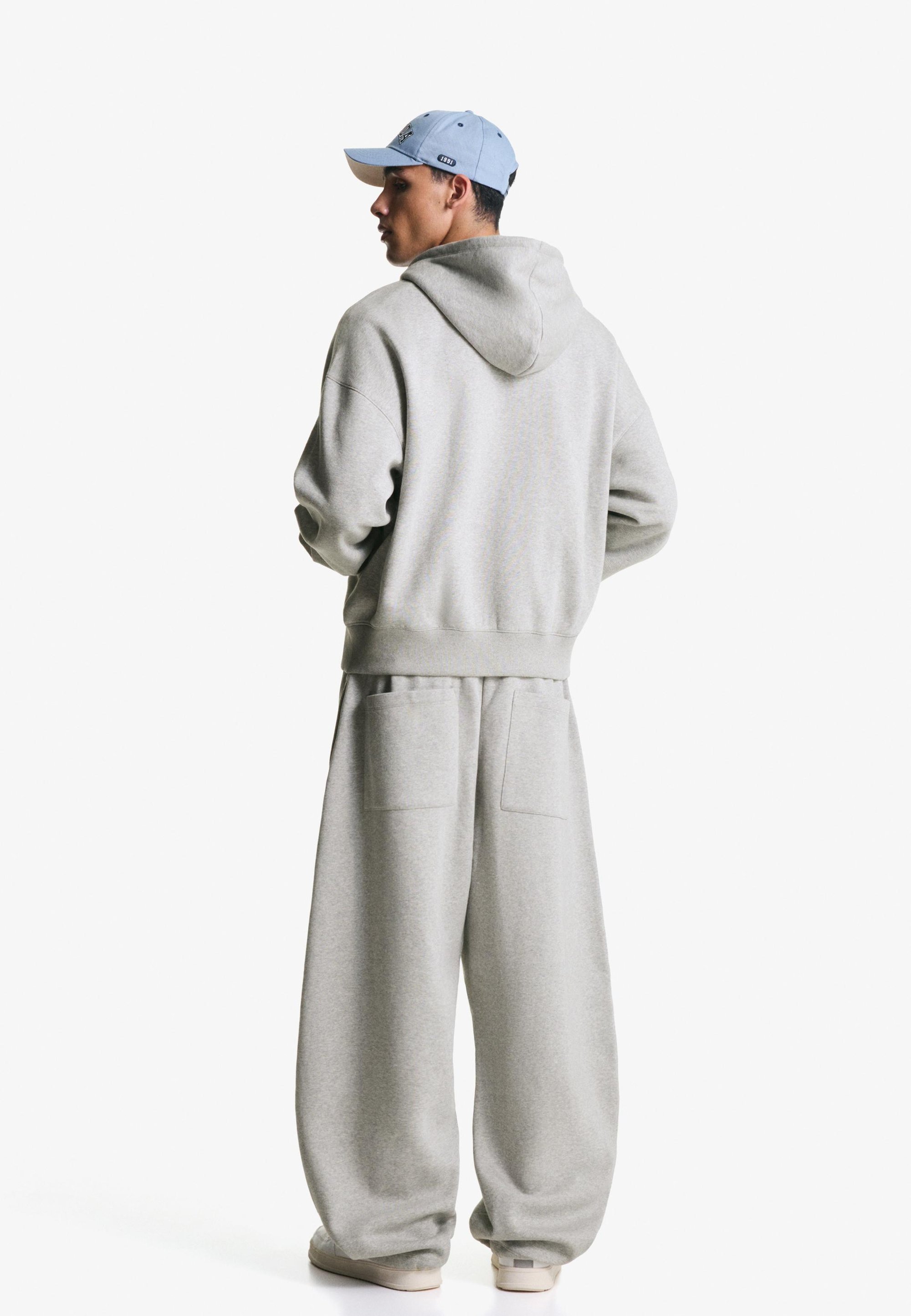Felpa con cappuccio Bershka - Felpa con zip - grigia