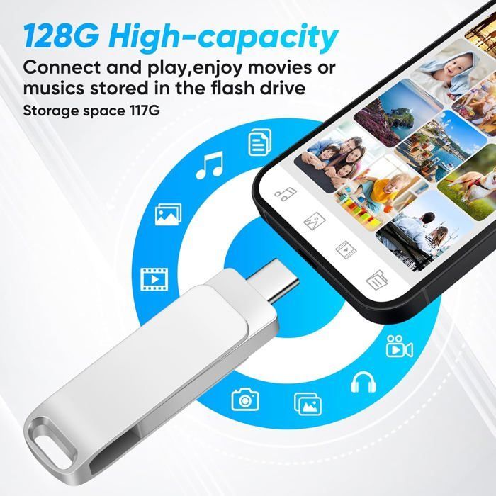1TB/2TB USB flash drive, USB 3.0 flash drive, USB Type-C flash drive for computer, laptop, Android, photos, videos, music and files