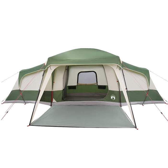 Tienda de campaña familiar vidaXL con porche tipo cúpula, para 9 personas, verde, impermeable, tienda de campaña, tienda de jardín, refugio para exteriores, tienda de campaña 4009584
