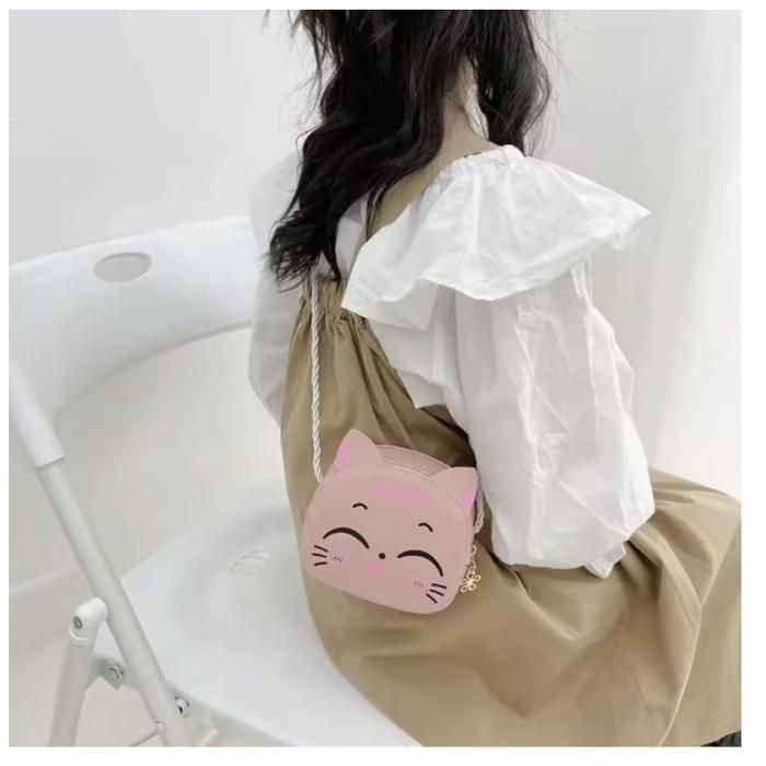 Sac à Main Enfant Chat Mignon – Mini Sac Bandoulière Fille 2 à 7 ans – Motif Chaton – Léger, Zippé, Voyage & Sorties