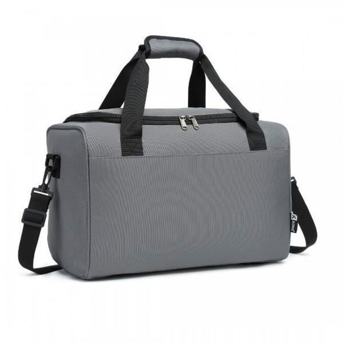 Bolso de mano Kono para avión, bolsa de viaje, equipaje de mano pequeño plegable, compatible con Ryanair, 40x20x25cm, bolsa deportiva, bolsa para hospital, 20L, gris