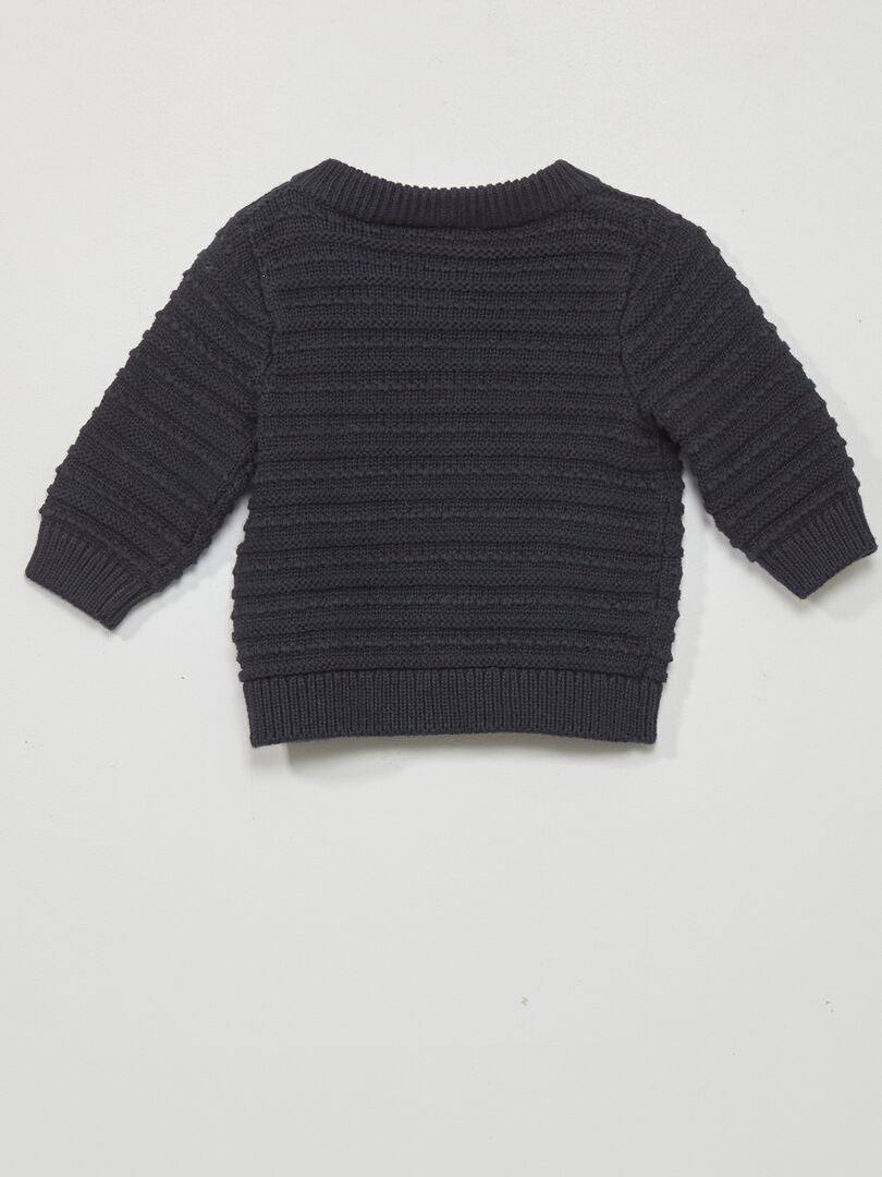 Cardigã de malha estampada - AZUL