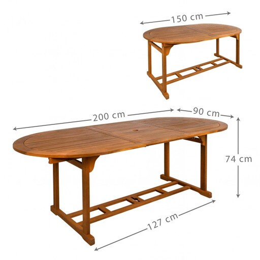  Table ovale extensible en bois Aktive