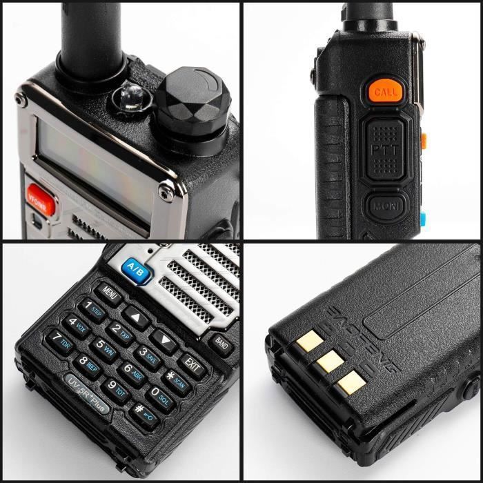Baofeng UV-5R Plus Walkie-Talkie - VHF/UHF Radio 2 m/70 cm - Black