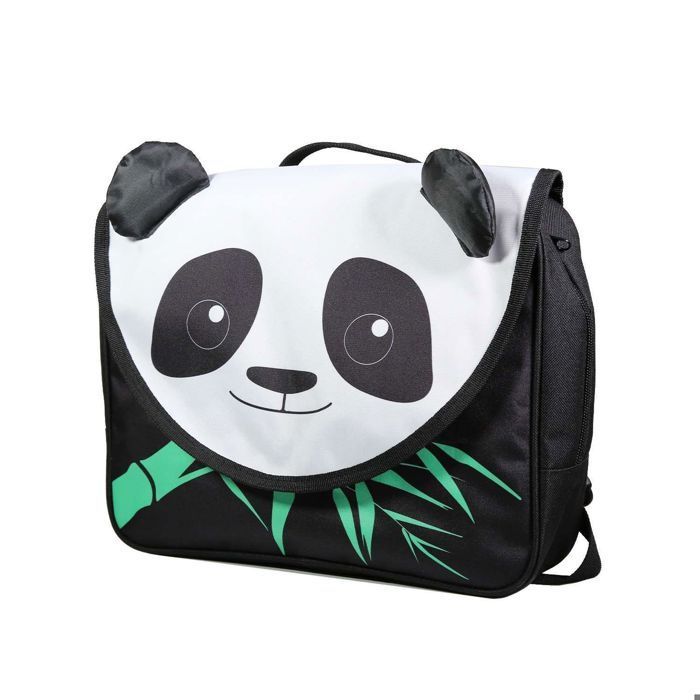 Mochila escolar BAGTROTTER de 32 cm para pré-escola, jardim de infância e crianças, panda preto
