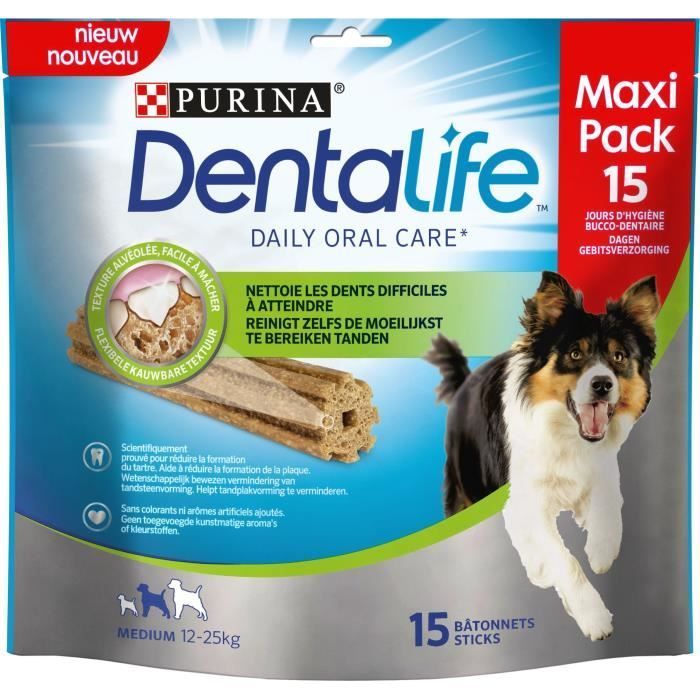 PURINA DENTALIFE Medium Bâtonnets à mâcher - Hygiène bucco-dentaire - Pour chien de taille moyenne - 345 g