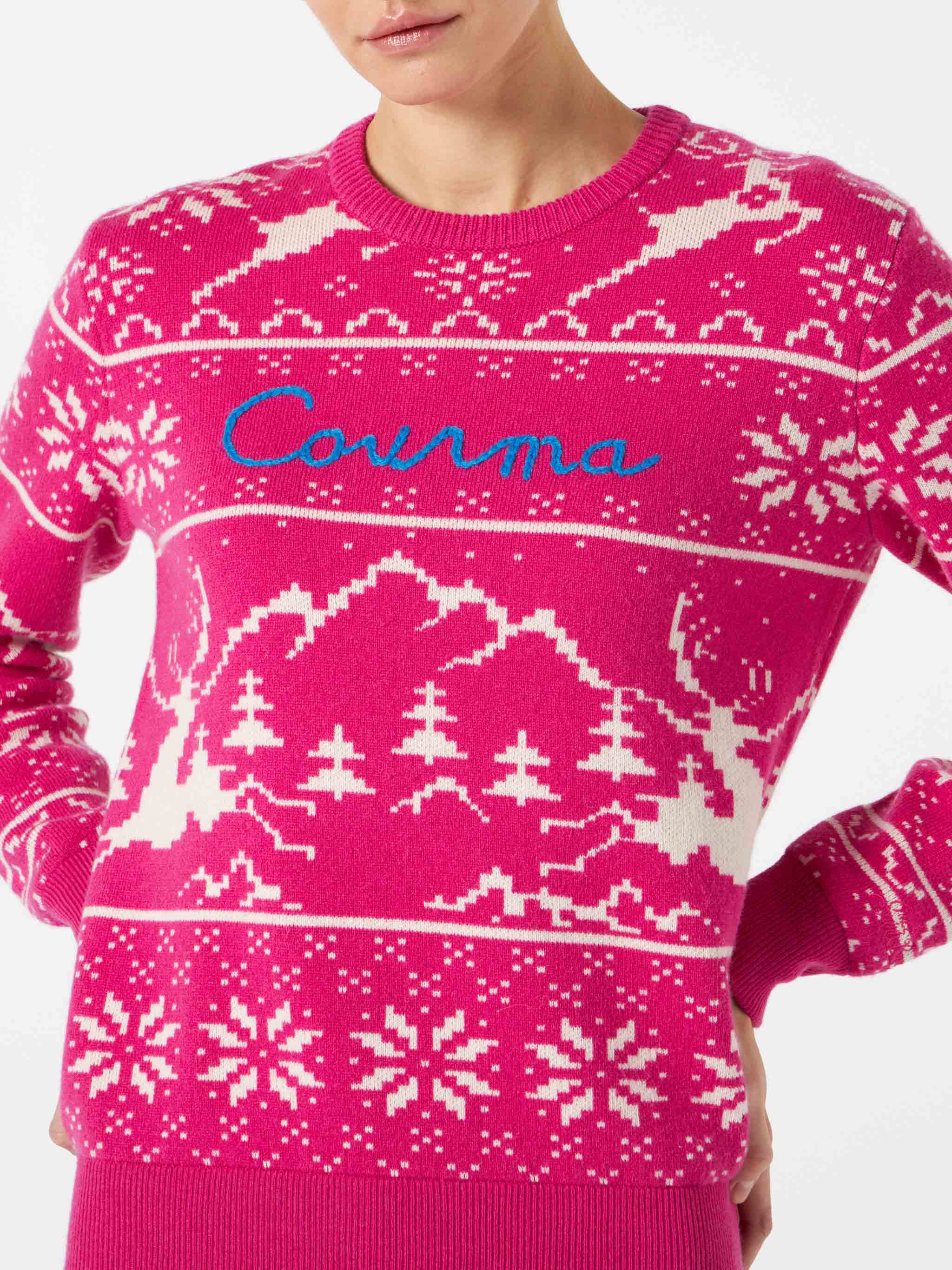 Maglione da donna con fantasia norvegese e ricamo Courma