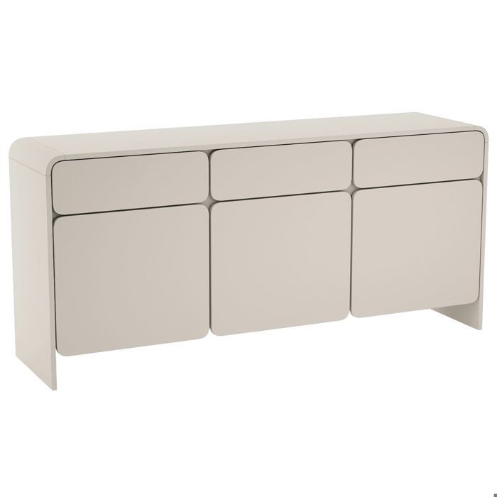 Buffet 3 portes avec 3 tiroirs – LUMMO – 156 cm – gris cachemire
