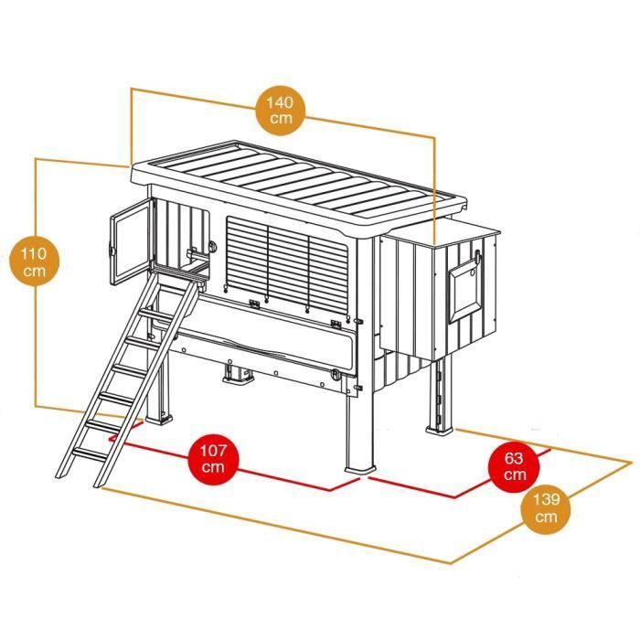 Gallinero de plástico FERPLAST para 6 gallinas - HAPPY FARM