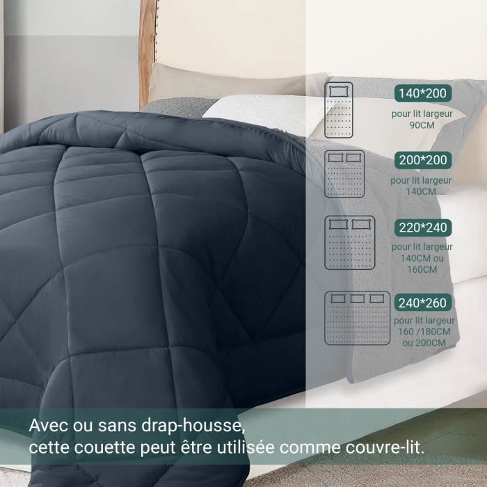 Piumino - Sampur - Sherpa 220x240 - Reversibile Estate-Inverno - Imbottito - 4 Stagioni