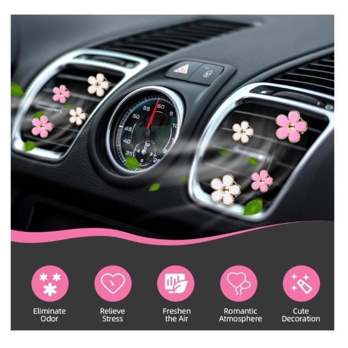 12 piezas de decoración para las rejillas de ventilación interiores del coche, ambientador con clip