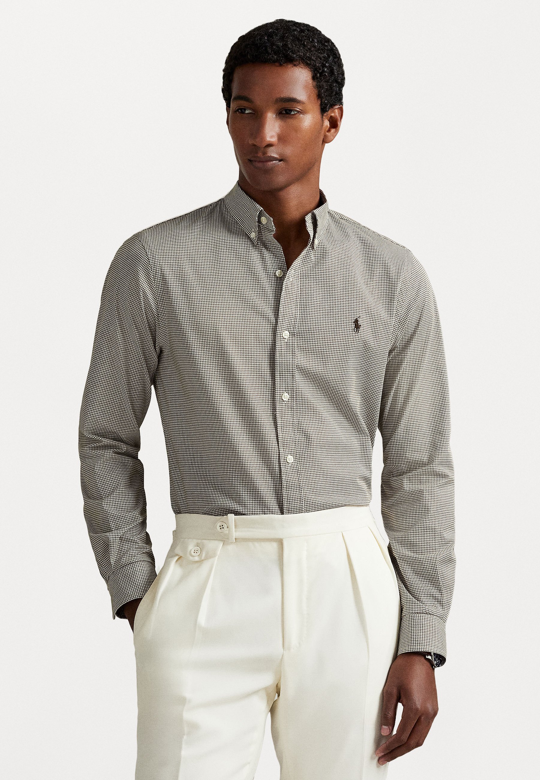 Polo Ralph Lauren CUSTOM HOUNDSTOOTH STRETCH POPLIN - Shirt - bruin fairwy