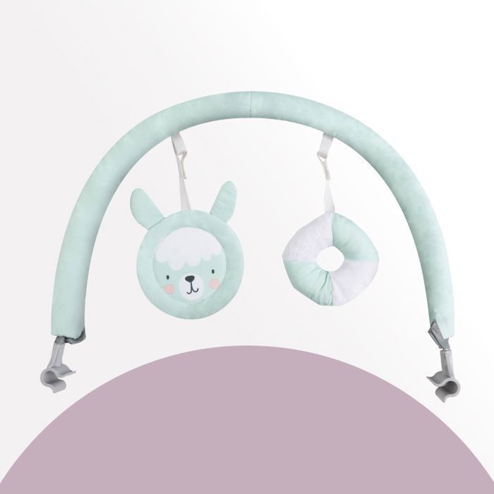 MoMi GLOSSY – Sdraietta leggera per neonati con modulo sensoriale – 8 melodie – 3 livelli di vibrazione – Giocattoli – Lama verde