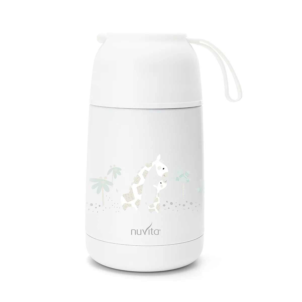 NUVITA Nuvita witte thermoskan voor vloeibare en vaste voeding, 620 ml, met siliconen handvat
