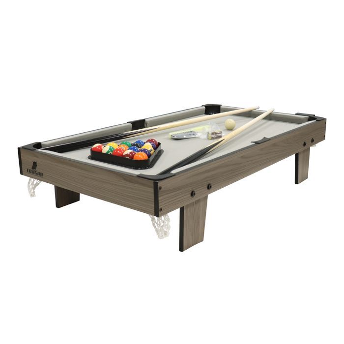 Tavolo da biliardo mini Cougar - 90 cm - Rovere/Grigio - Accessori inclusi