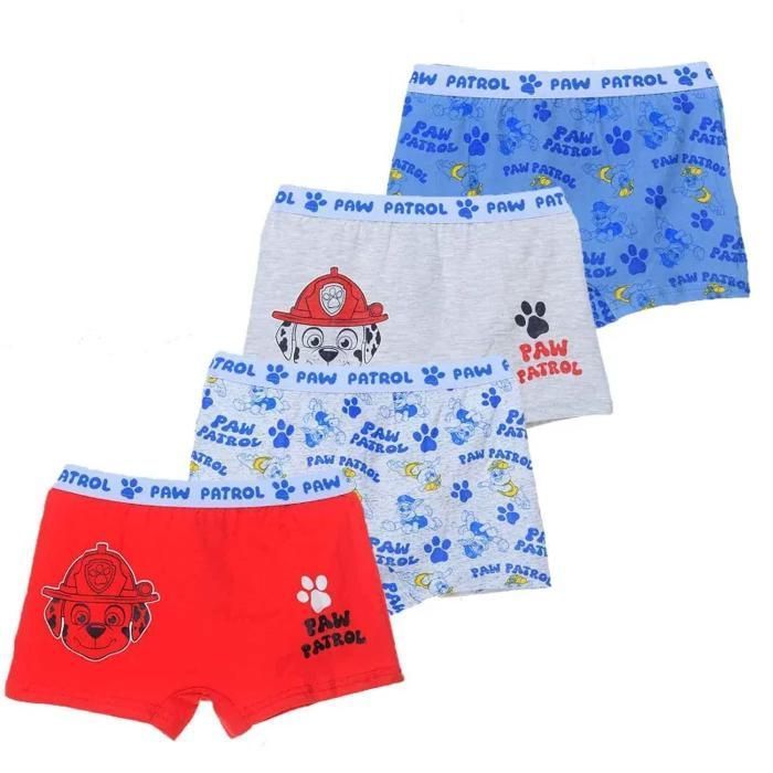 Pack de 4 calzoncillos bóxer de algodón para niño - Patrulla Canina