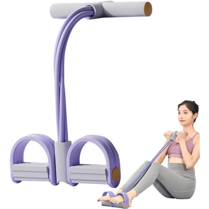 Dispositivo de entrenamiento abdominal - 6 tubos - Ejercitador abdominal - Desarrollo muscular - Entrenador abdominal elástico - Rodillo