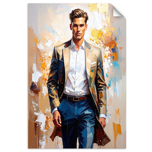 Plakat samoprzylepny do salonu Feeby Mężczyzna na pokazie mody 20x30