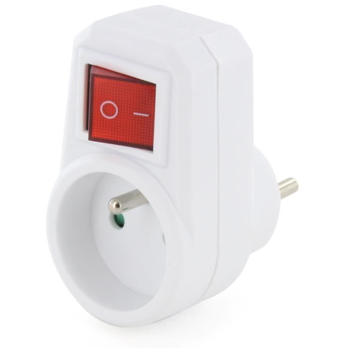 Tomada com interruptor - CHACON - Fácil - Branca - 1 tomada - Para uso interno